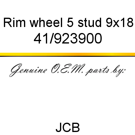 Rim, wheel 5 stud, 9x18 41/923900