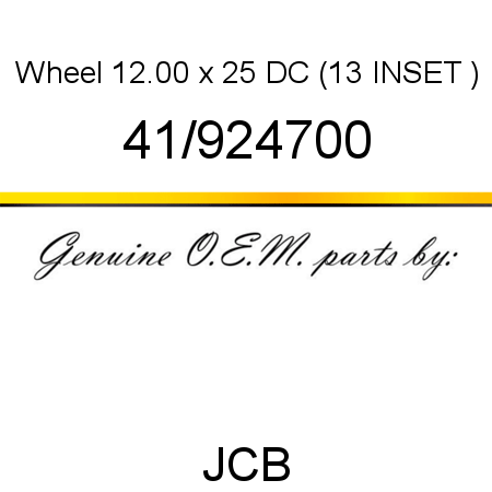 Wheel, 12.00 x 25 DC, (13 INSET ) 41/924700
