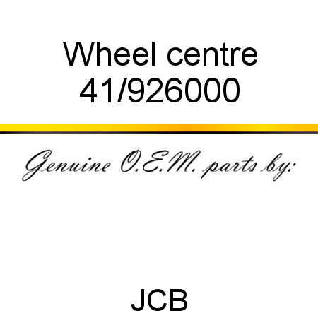 Wheel, centre 41/926000