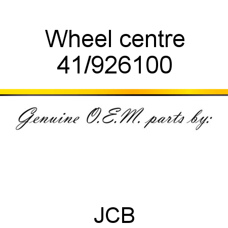 Wheel, centre 41/926100