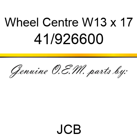Wheel, Centre, W13 x 17 41/926600