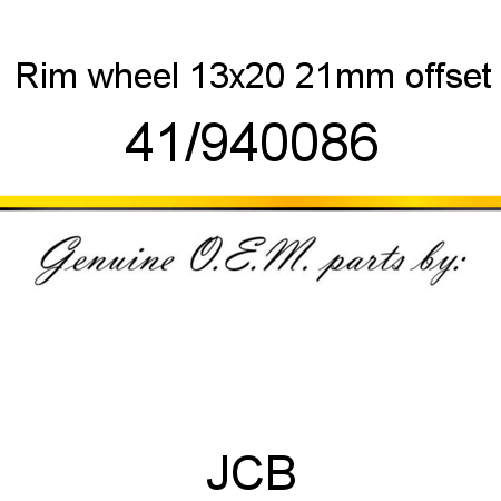Rim, wheel 13x20, 21mm offset 41/940086