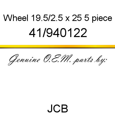 Wheel, 19.5/2.5 x 25, 5 piece 41/940122
