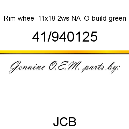 Rim, wheel, 11x18 2ws, NATO build green 41/940125