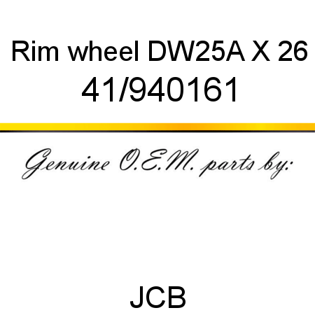 Rim, wheel, DW25A X 26 41/940161