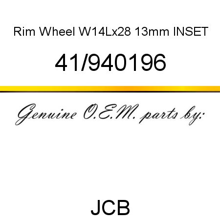 Rim, Wheel W14Lx28, 13mm INSET 41/940196
