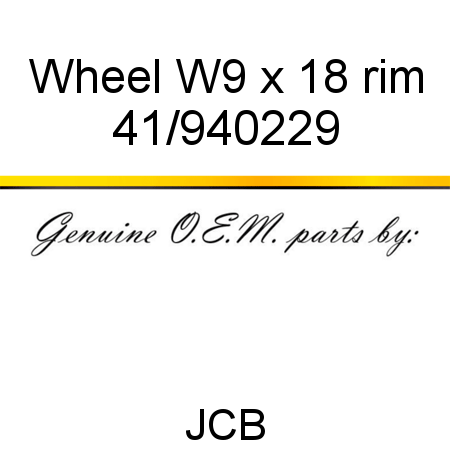 Wheel, W9 x 18 rim 41/940229