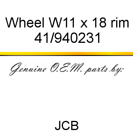 Wheel, W11 x 18 rim 41/940231