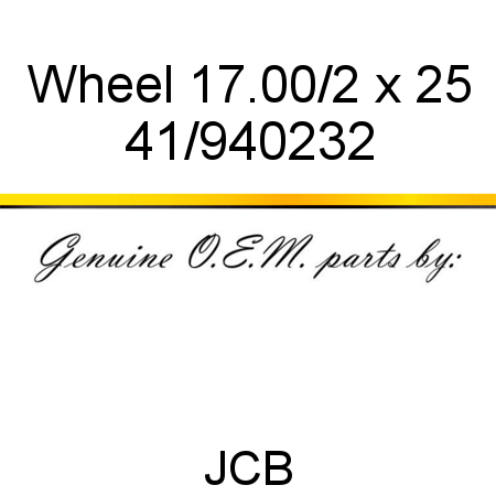 Wheel, 17.00/2 x 25 41/940232
