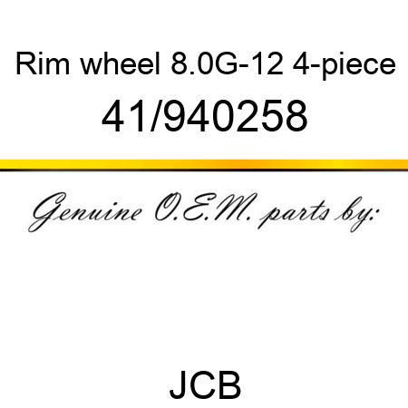 Rim, wheel 8.0G-12, 4-piece 41/940258