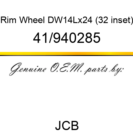 Rim, Wheel DW14Lx24, (32 inset) 41/940285