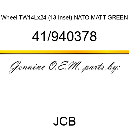 Wheel, TW14Lx24 (13 Inset), NATO MATT GREEN 41/940378