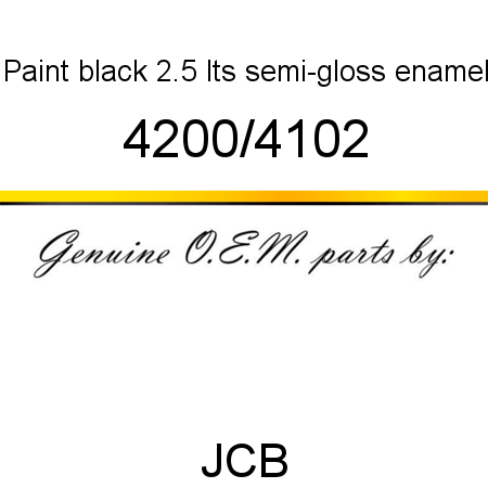 Paint, black, 2.5 lts, semi-gloss enamel 4200/4102