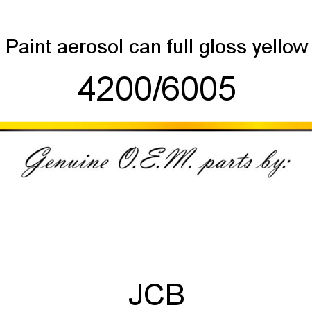 Paint, aerosol can, full gloss yellow 4200/6005