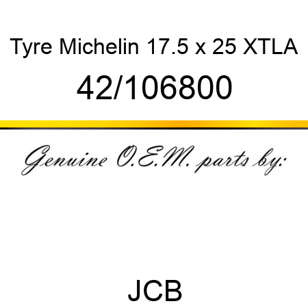 Tyre, Michelin, 17.5 x 25 XTLA 42/106800