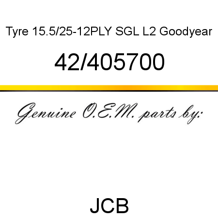 Tyre, 15.5/25-12PLY SGL L2, Goodyear 42/405700