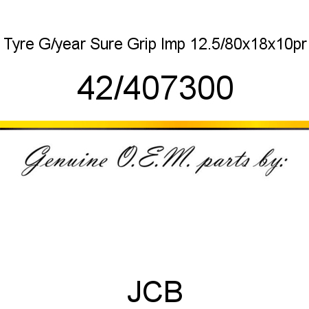Tyre, G/year Sure Grip Imp, 12.5/80x18x10pr 42/407300