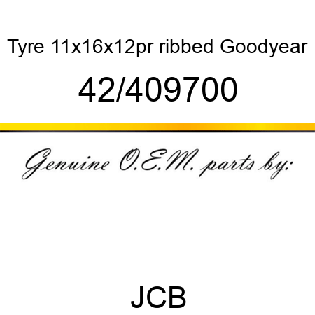 Tyre, 11x16x12pr ribbed, Goodyear 42/409700