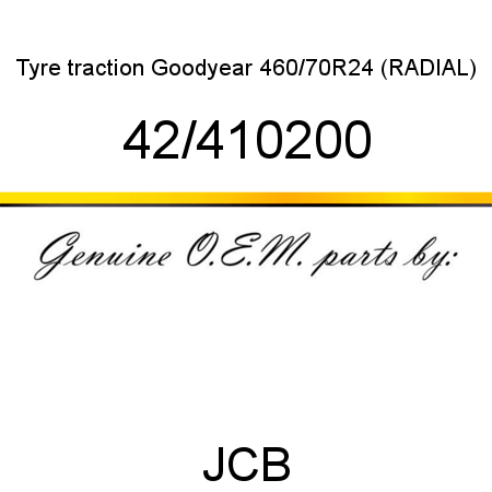 Tyre, traction Goodyear, 460/70R24 (RADIAL) 42/410200