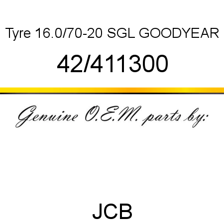 Tyre, 16.0/70-20 SGL, GOODYEAR 42/411300