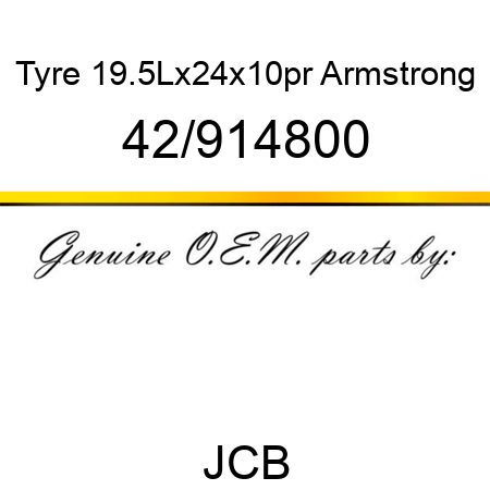Tyre, 19.5Lx24x10pr, Armstrong 42/914800