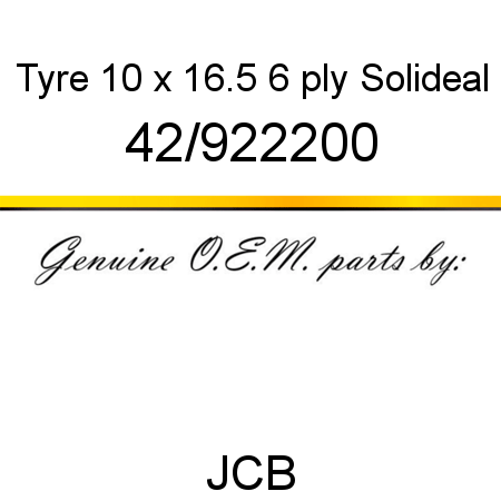 Tyre, 10 x 16.5, 6 ply, Solideal 42/922200