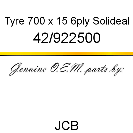 Tyre, 700 x 15, 6ply, Solideal 42/922500