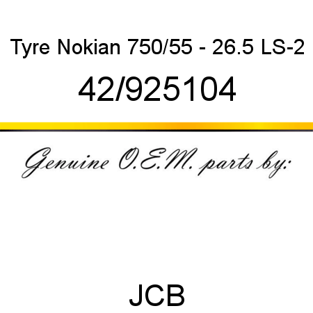 Tyre, Nokian 750/55 - 26.5, LS-2 42/925104