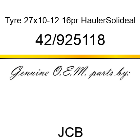 Tyre, 27x10-12 16pr, Hauler,Solideal 42/925118