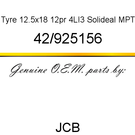 Tyre, 12.5x18 12pr 4LI3, Solideal MPT 42/925156
