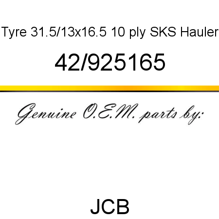 Tyre, 31.5/13x16.5 10 ply, SKS Hauler 42/925165