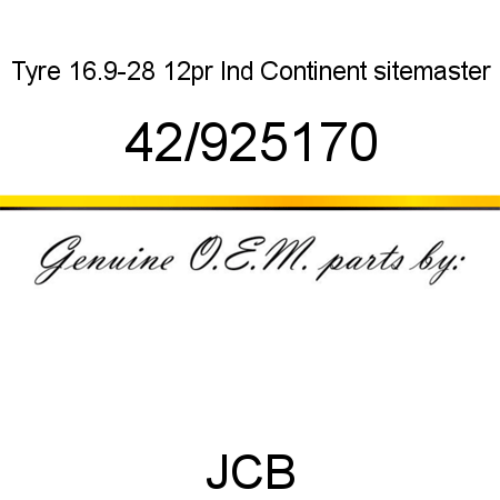 Tyre, 16.9-28 12pr, Ind, Continent sitemaster 42/925170