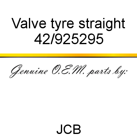 Valve, tyre, straight 42/925295