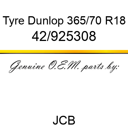 Tyre, Dunlop, 365/70 R18 42/925308