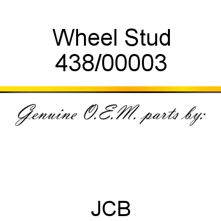 Wheel, Stud 438/00003