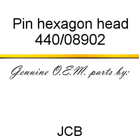 Pin, hexagon head 440/08902