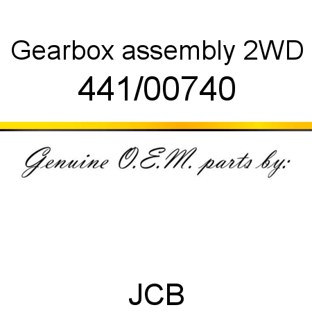 Gearbox, assembly, 2WD 441/00740