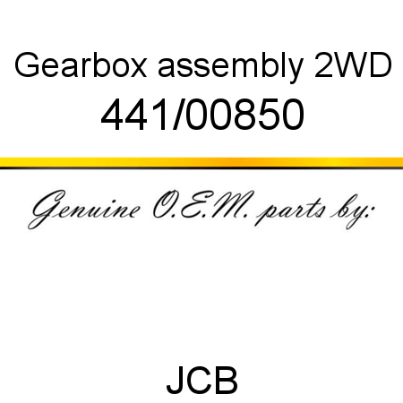Gearbox, assembly, 2WD 441/00850