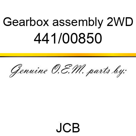 Gearbox, assembly, 2WD 441/00850