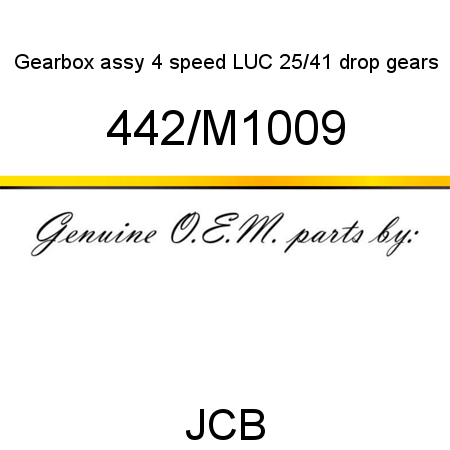 Gearbox, assy, 4 speed, LUC, 25/41 drop gears 442/M1009