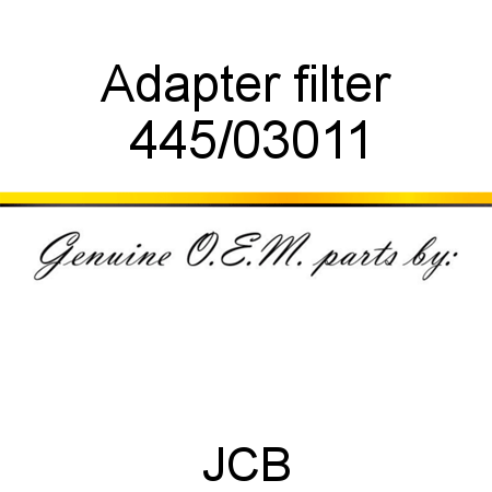 Adapter, filter 445/03011