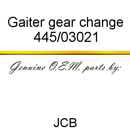 Gaiter, gear change 445/03021