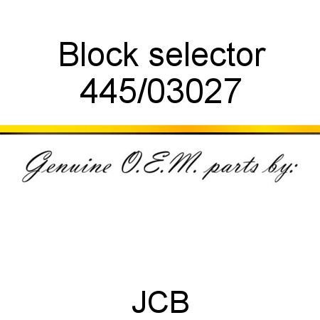 Block, selector 445/03027