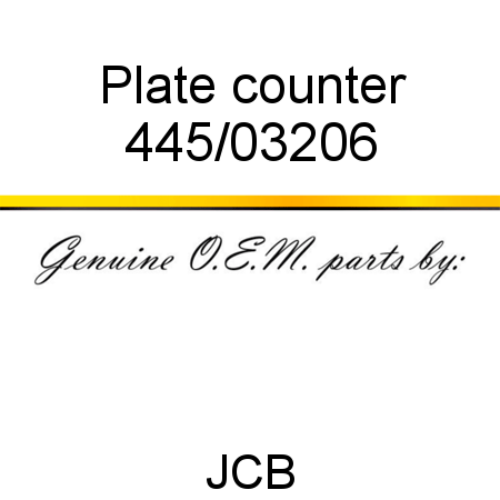 Plate, counter 445/03206