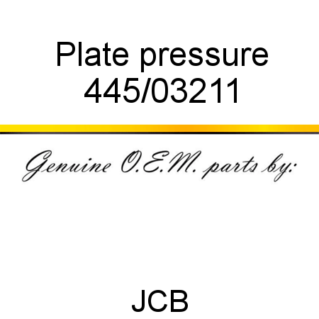 Plate, pressure 445/03211