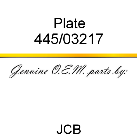 Plate 445/03217