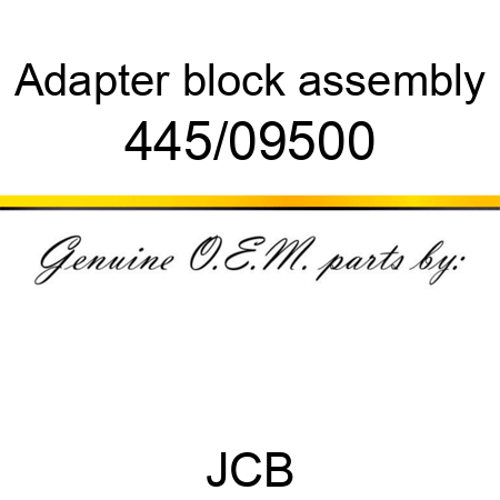 Adapter, block, assembly 445/09500