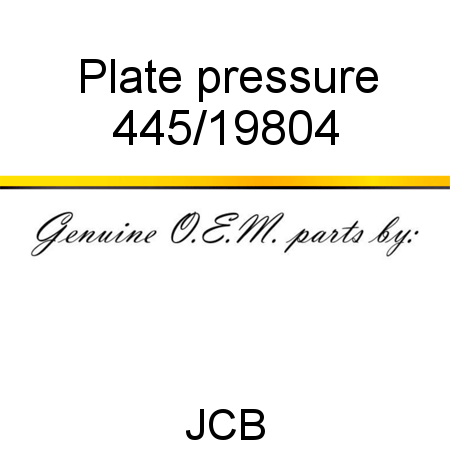 Plate, pressure 445/19804