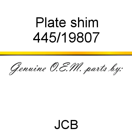 Plate, shim 445/19807