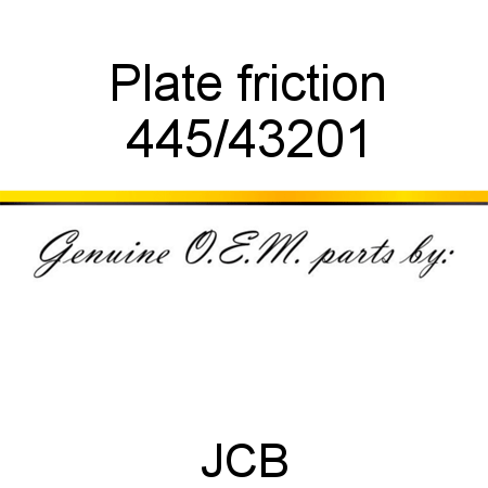 Plate, friction 445/43201
